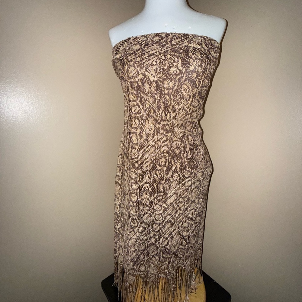 Charlotte Russe Brown Lace Overlay Dress